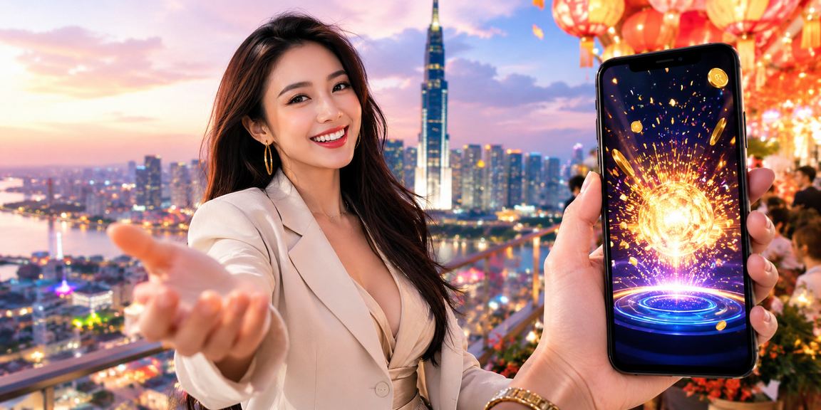 Lễ hội casino mobile tại TP. Hồ Chí Minh với ánh đèn rực rỡ và không khí giải trí sôi động