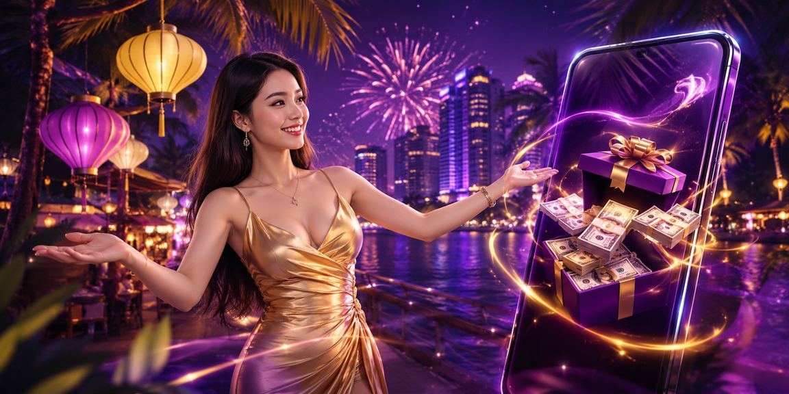 Người dùng truy cập 22vip tại chợ đêm Nha Trang buổi tối